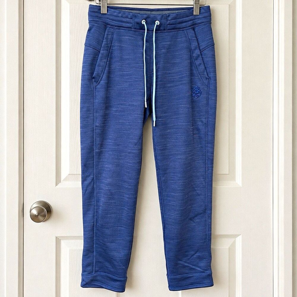 Stio Women’s Blue Jogger Fleece Size XS Drawstring Pockets Solid Tapered
